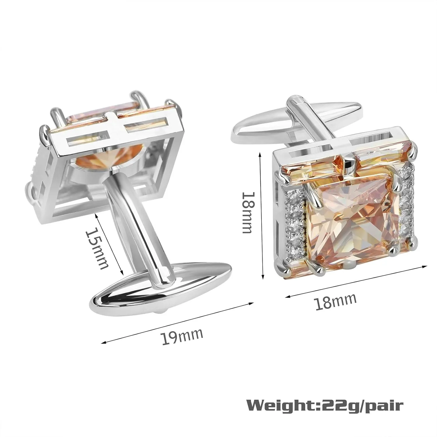 Crystal Cufflinks for Men Luxurious Gorgeous Cuff Links French Shirt Accessories Wedding Business Cufflinks with Gift Box
