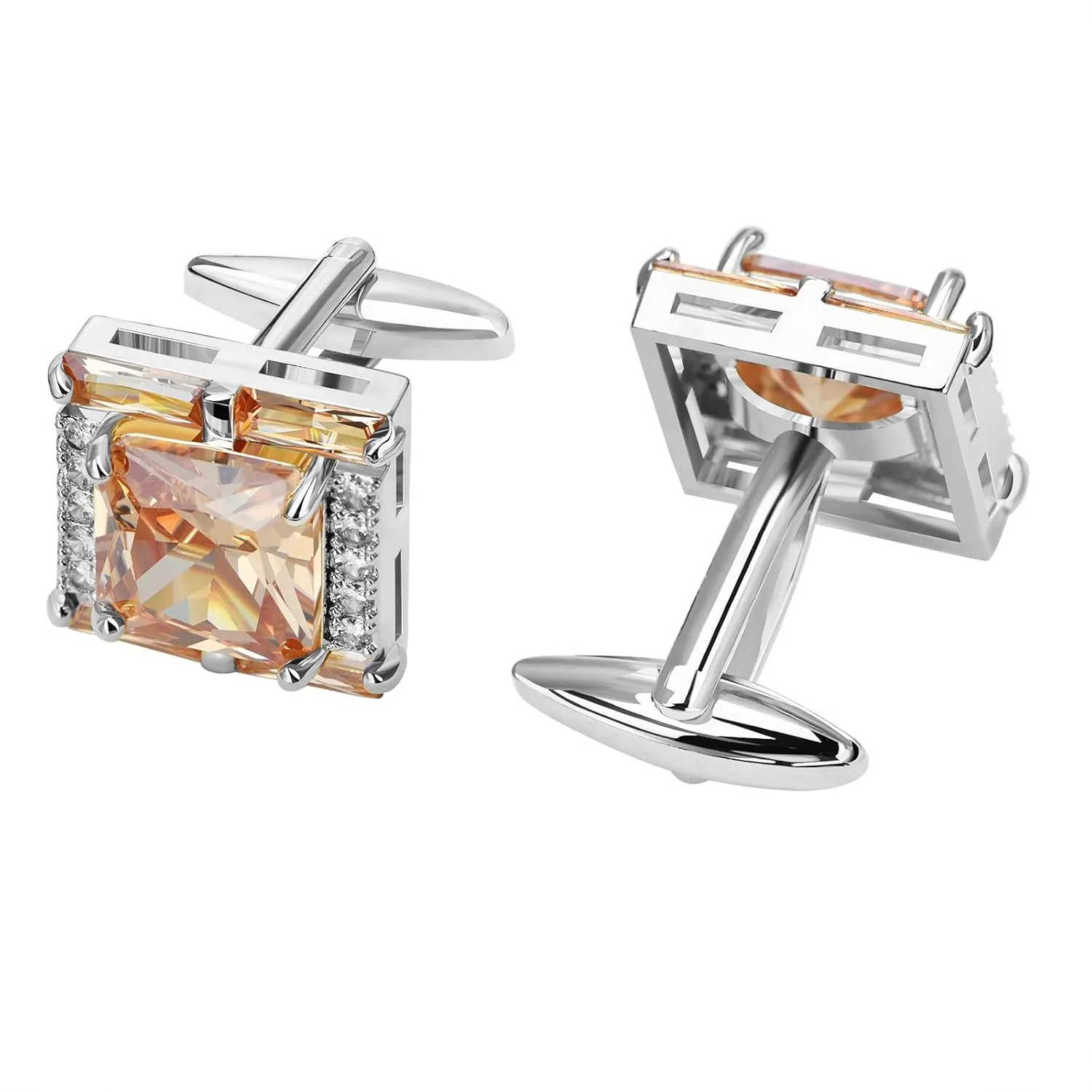 Crystal Cufflinks for Men Luxurious Gorgeous Cuff Links French Shirt Accessories Wedding Business Cufflinks with Gift Box