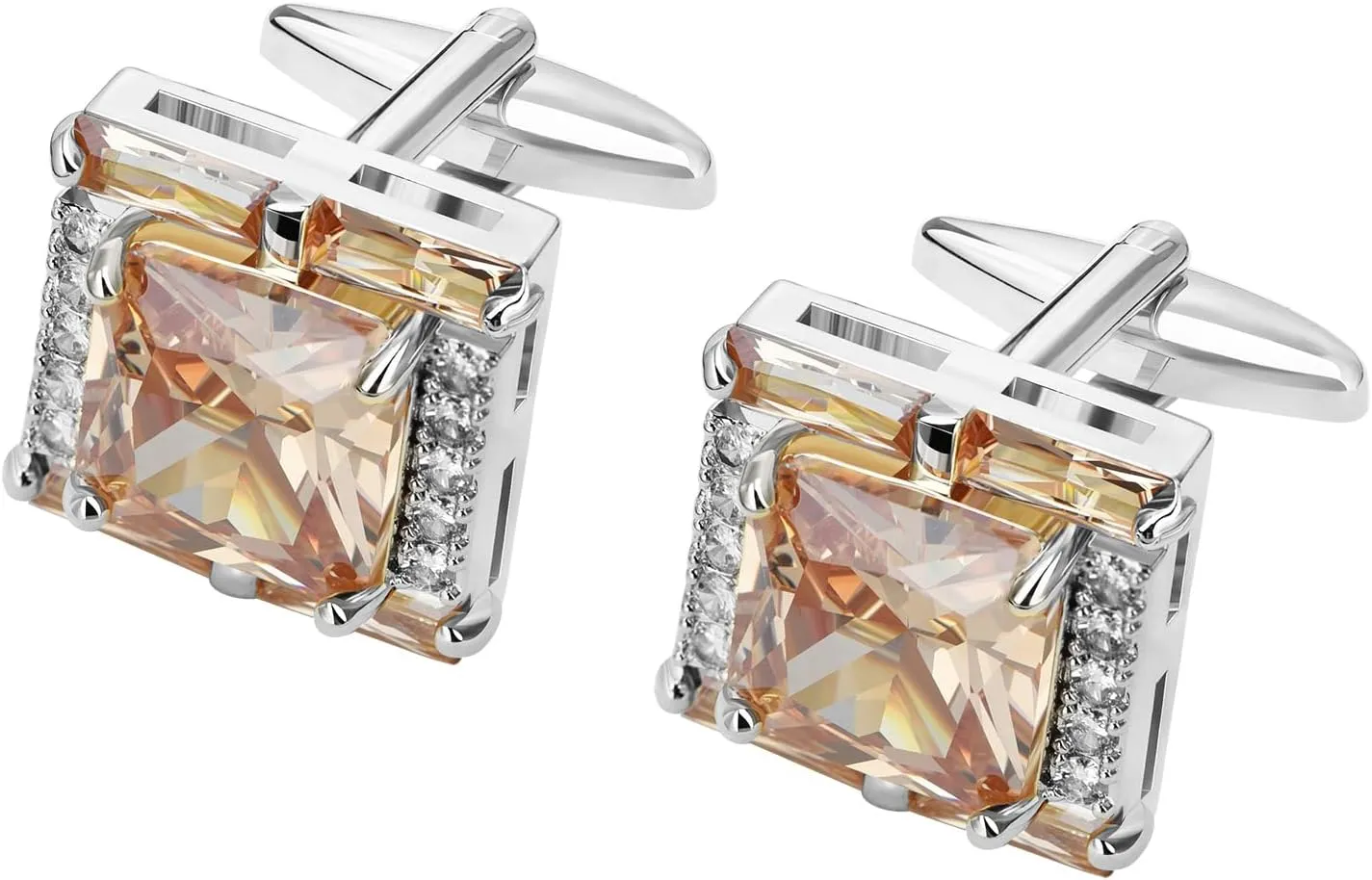 Crystal Cufflinks for Men Luxurious Gorgeous Cuff Links French Shirt Accessories Wedding Business Cufflinks with Gift Box