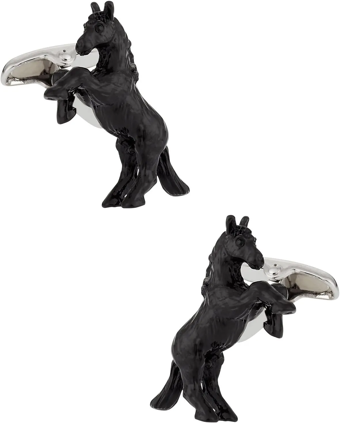 Cuff-Daddy Bucking Bronco Horse Cufflinks Hand Painted with Travel Presentation Gift Box