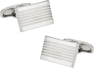 Cuff-Daddy Classic Lined Silvertone Cufflinks with Presentation Box
