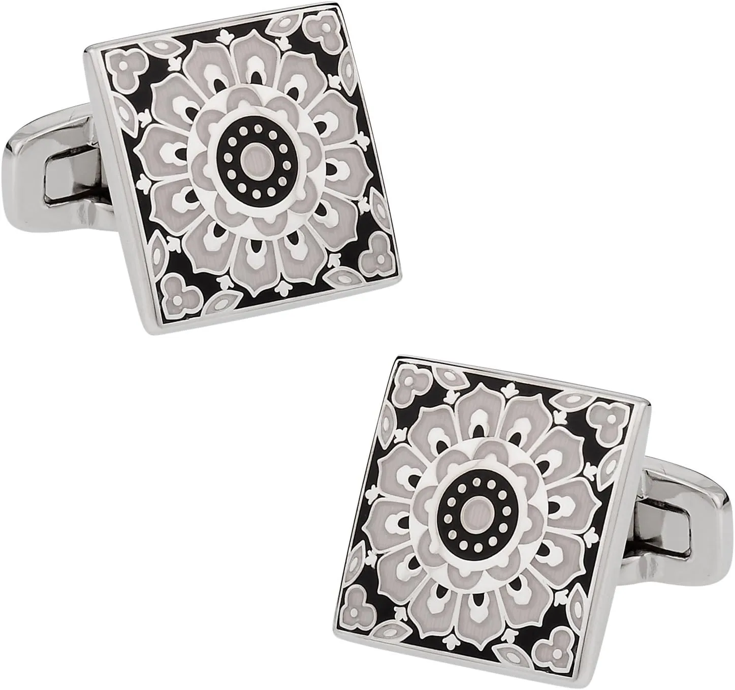 Cuff-Daddy Kaleidoscope Cufflinks in Black & White with Presentation Box