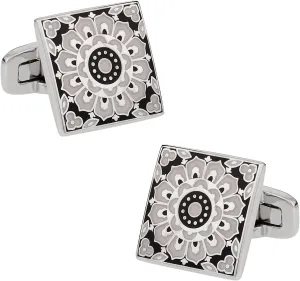 Cuff-Daddy Kaleidoscope Cufflinks in Black & White with Presentation Box