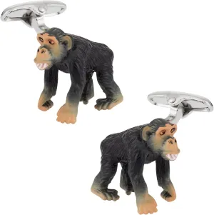 Cuff-Daddy Monkey Cufflinks Hand Painted with Travel Presentation Gift Box