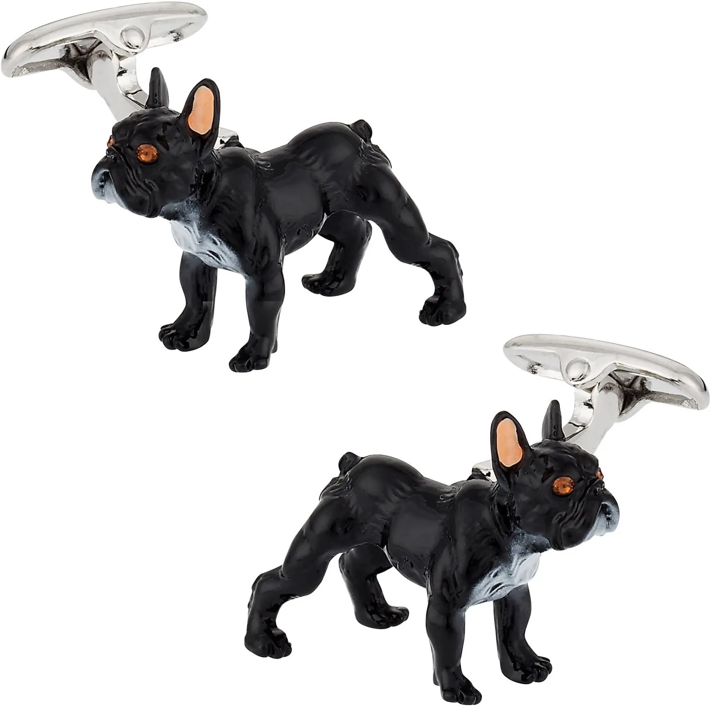 Cuff-Daddy Painted French Bulldog Cufflinks with Travel Presentation Gift Box