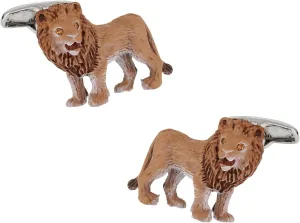 Cuff-Daddy Painted Lion Cufflinks with Travel Presentation Gift Box