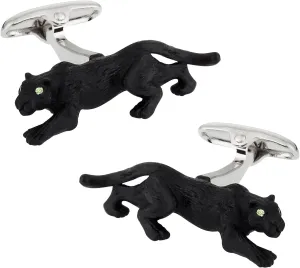 Cuff-Daddy Painted Panther Cufflinks with Travel Presentation Gift Box