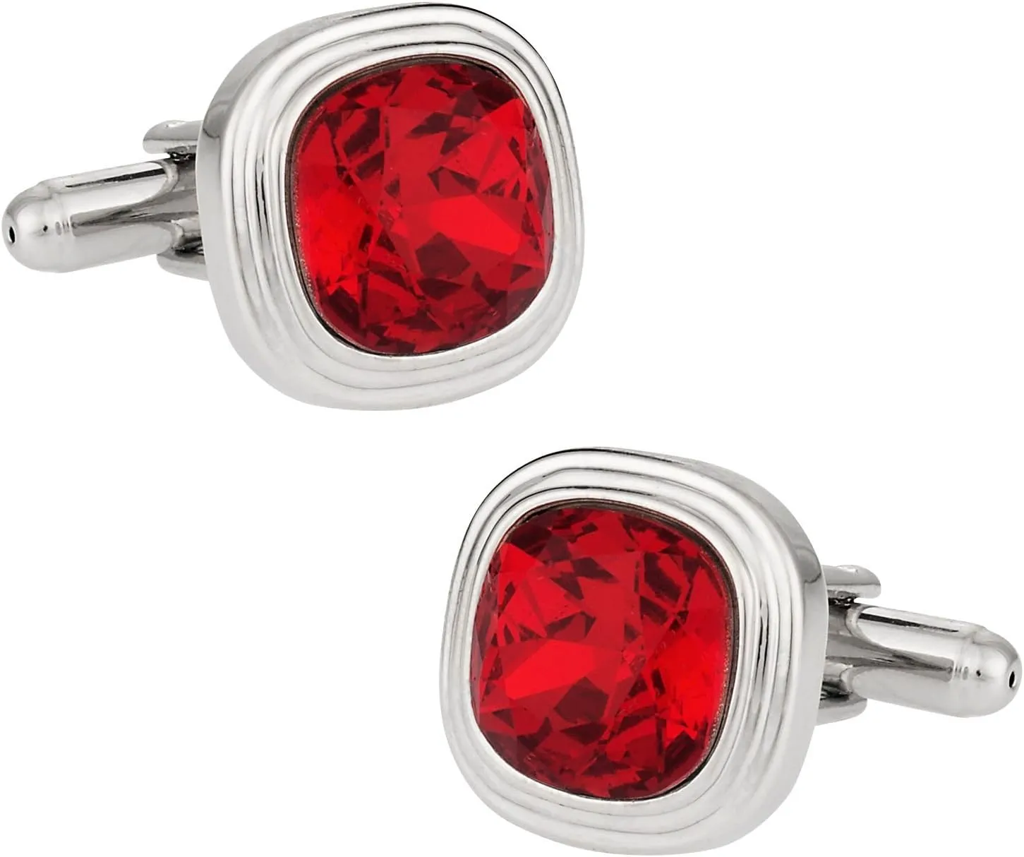 Cuff-Daddy Siam Red Crystal Cufflinks with Presentation Jewelry Gift Box Shirt Unique Fashion Cufflinks for Men Boyfriend Birthdays