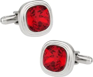 Cuff-Daddy Siam Red Crystal Cufflinks with Presentation Jewelry Gift Box Shirt Unique Fashion Cufflinks for Men Boyfriend Birthdays