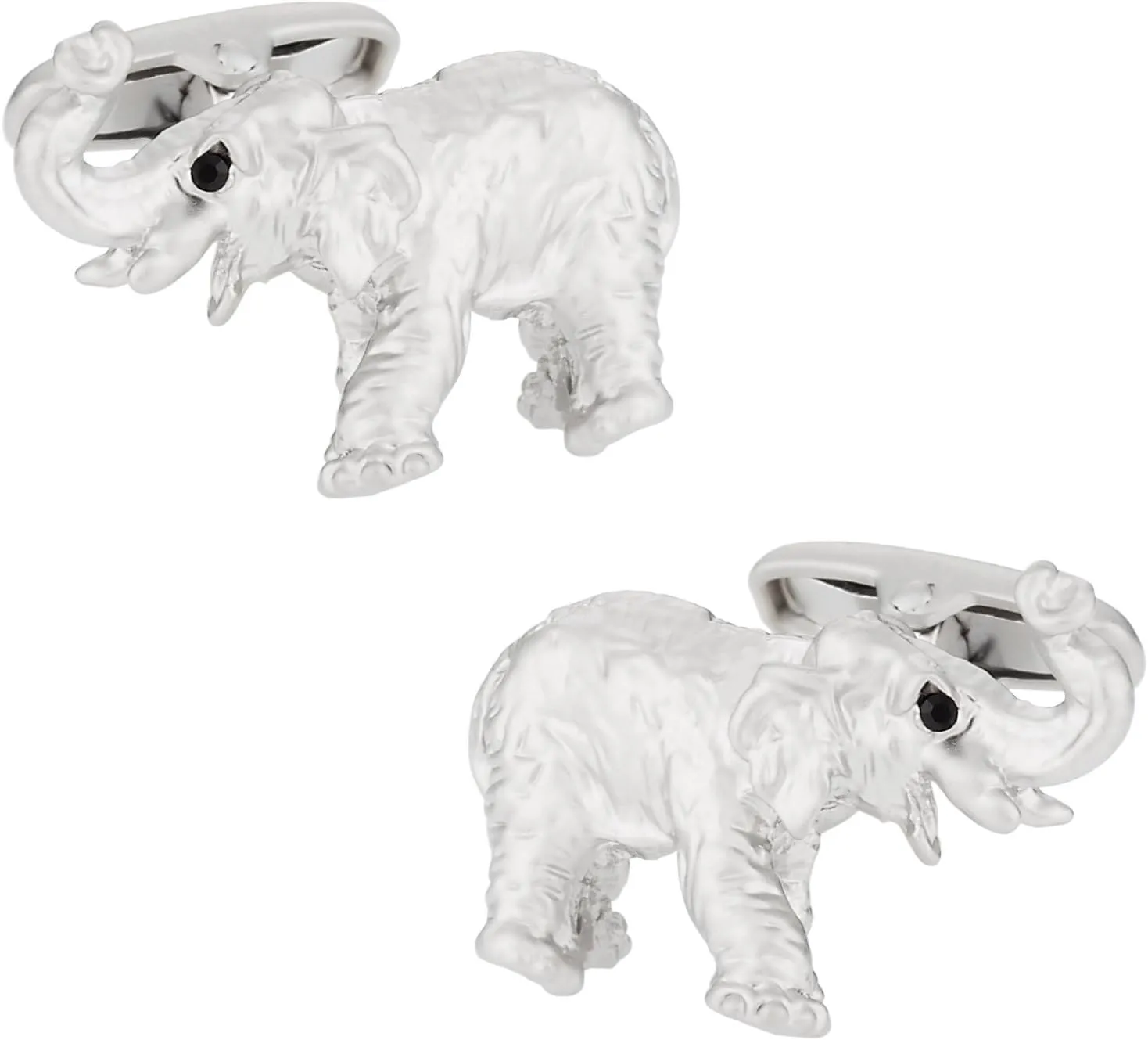 Cuff-Daddy Silver Elephant Cufflinks with Travel Presentation Gift Box