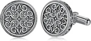 Cuff Links Mens 925 Sterling Silver Cross Cufflinks for Men Vintage Tuxedo Cuff Links Business Wedding Father's Day Jewelry Gifts for Men Father Husband