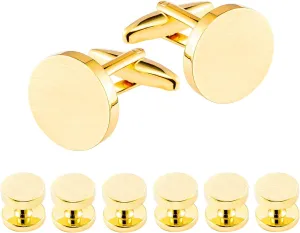 Cufflinks for Men and Tuxedo Shirt Studs Set with Gift Box Stainless Steel Cufflinks