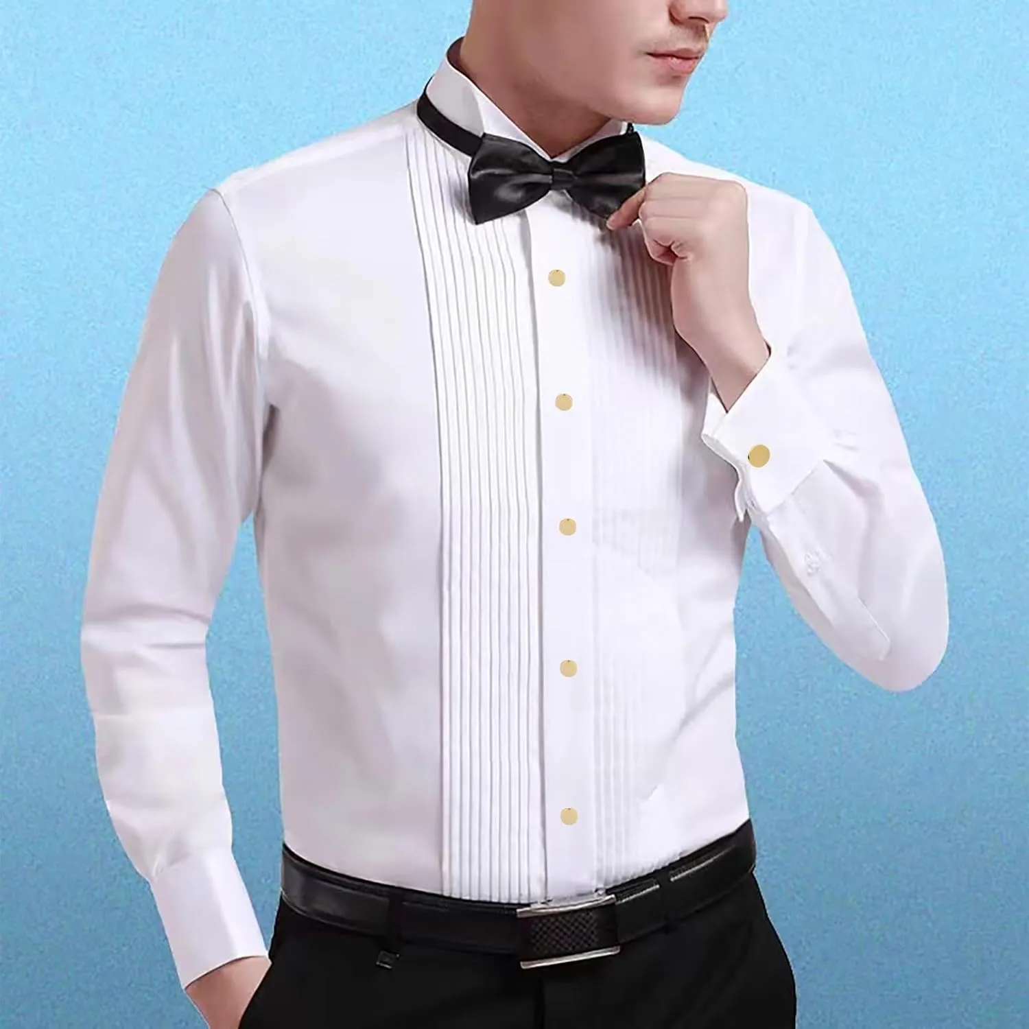 Cufflinks for Men and Tuxedo Shirt Studs Set with Gift Box Stainless Steel Cufflinks