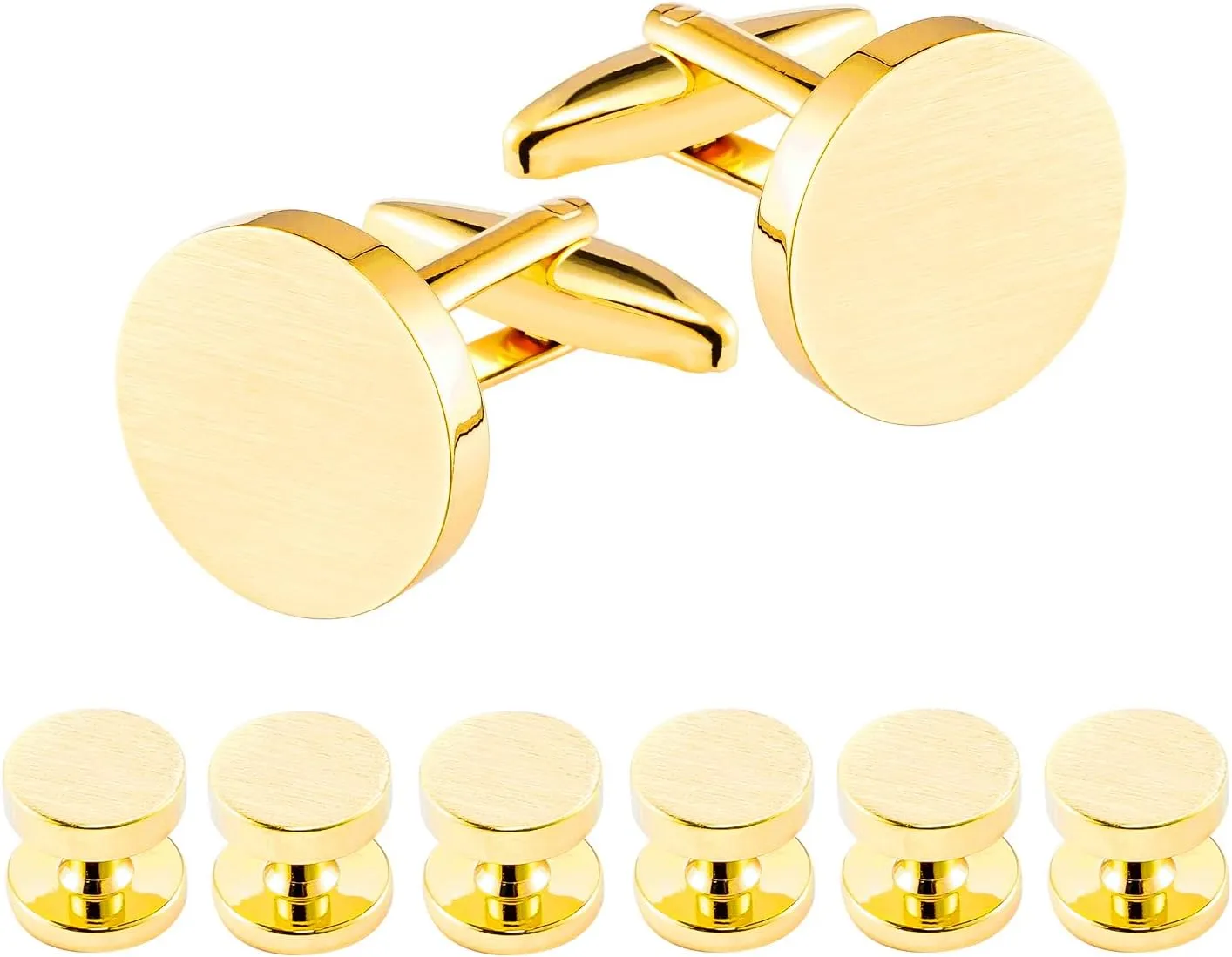 Cufflinks for Men and Tuxedo Shirt Studs Set with Gift Box Stainless Steel Cufflinks