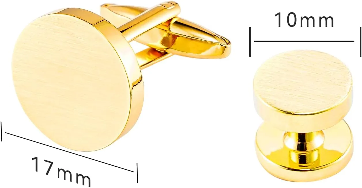 Cufflinks for Men and Tuxedo Shirt Studs Set with Gift Box Stainless Steel Cufflinks