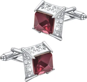 Cufflinks for Men Silver and Gold Classic Stainless Steel Suit Tuxedo Dress Shirt Accessories Jewelry for Wedding