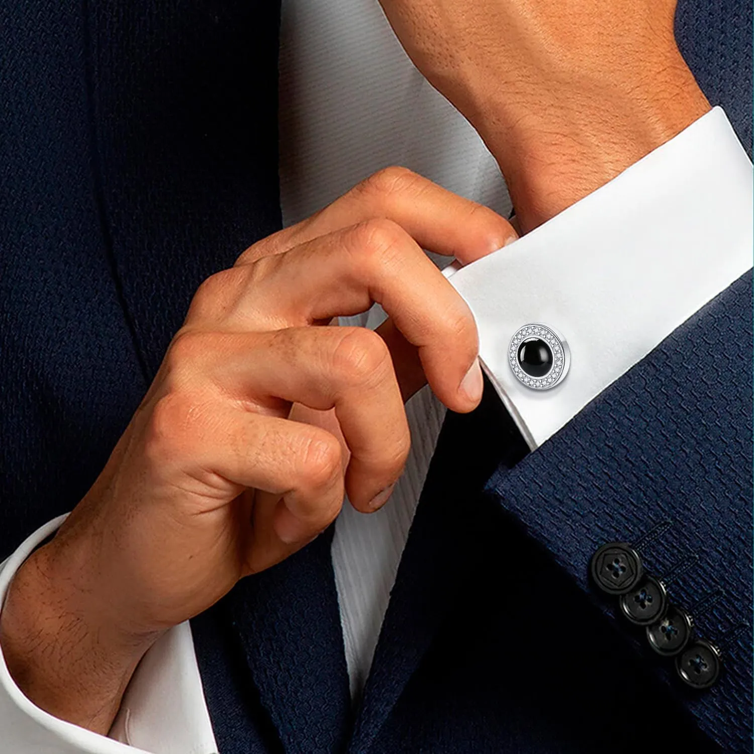 Cufflinks for Men Sterling Silver Cufflinks Tuxedo Studs Jewelry Gifts for Husband Father