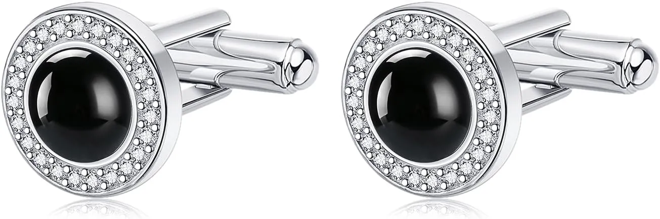 Cufflinks for Men Sterling Silver Cufflinks Tuxedo Studs Jewelry Gifts for Husband Father