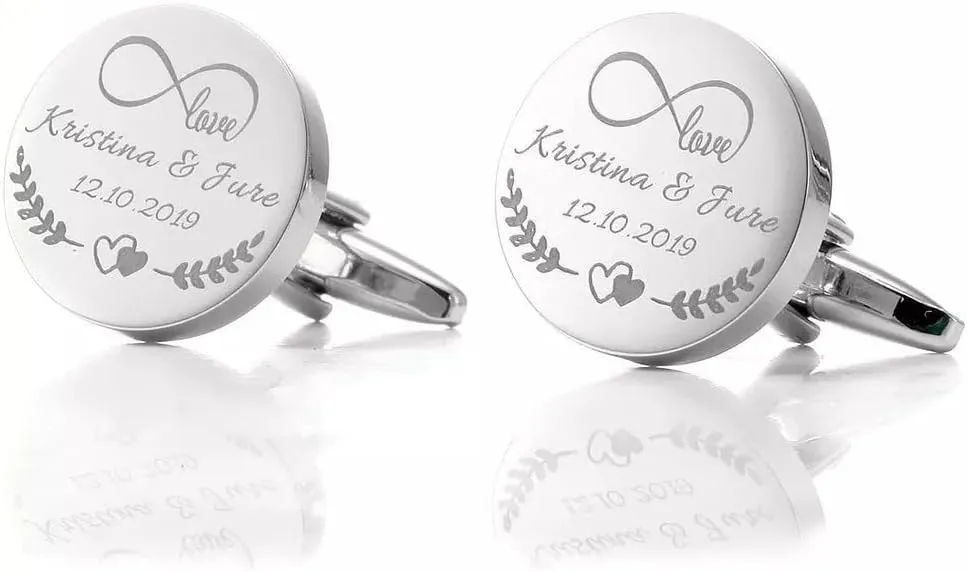 Custom Cufflinks for Men 925 Sterling Silver Personalized cufflinks for men Custom Engraved/Photo/Name Cufflink Gifts for Father Husband Son
