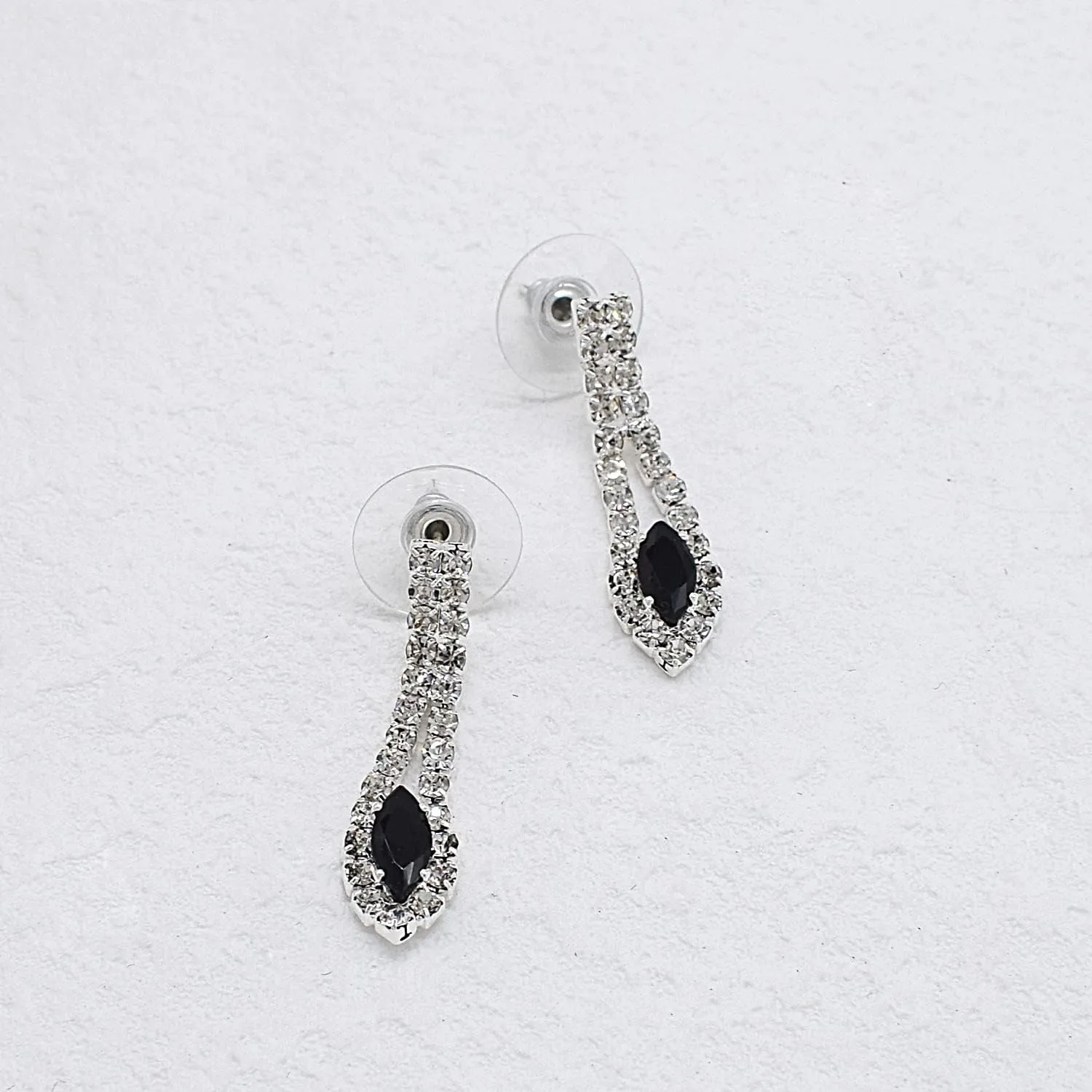 CZ Rhinestone Necklace Earrings Wedding Jewelry Set For Bride Bridesmaid Prom Evening Party Homecoming