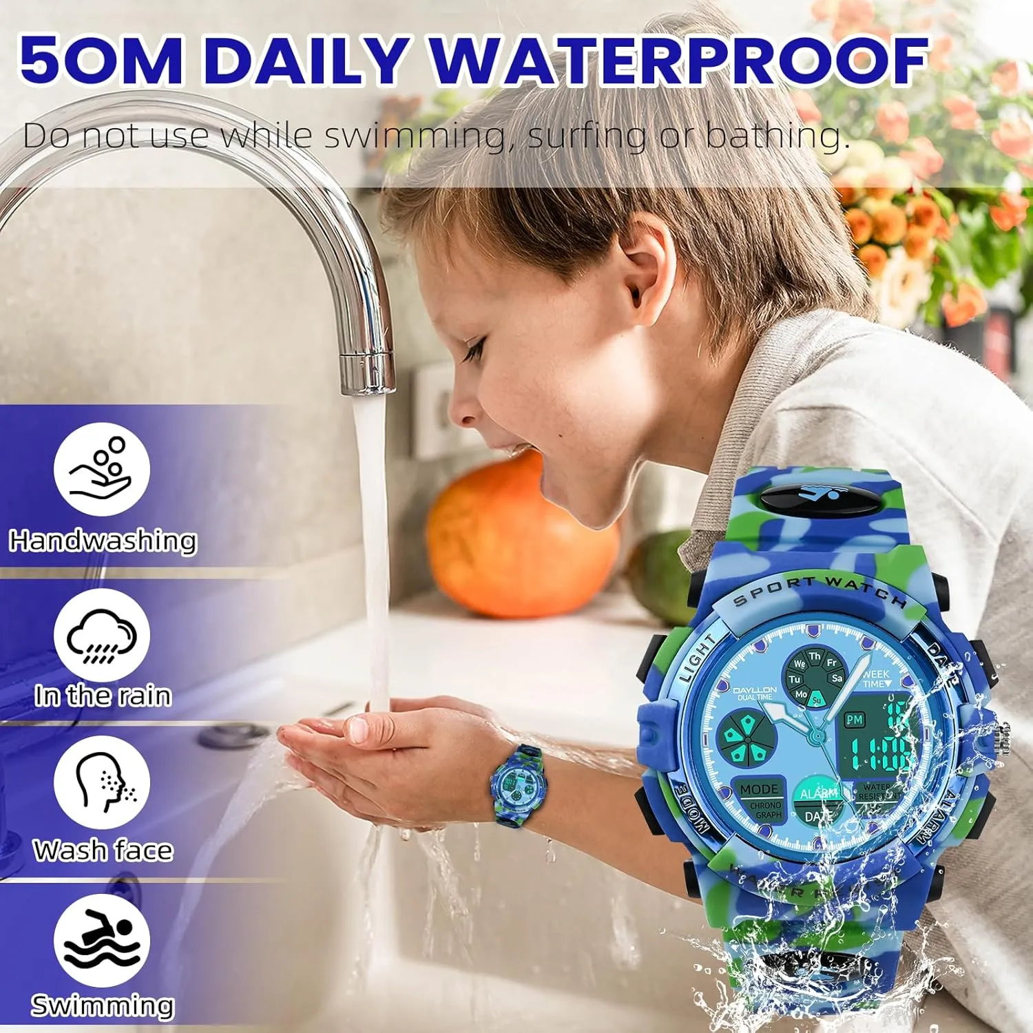 Dayllon Watches for Kids,Boys Watches Ages 5-15,Analog Digital Watch for Kids