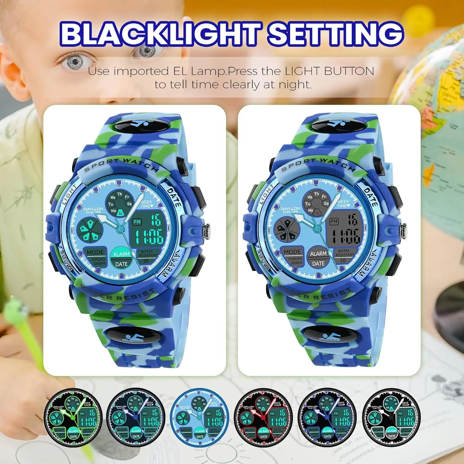 Dayllon Watches for Kids,Boys Watches Ages 5-15,Analog Digital Watch for Kids