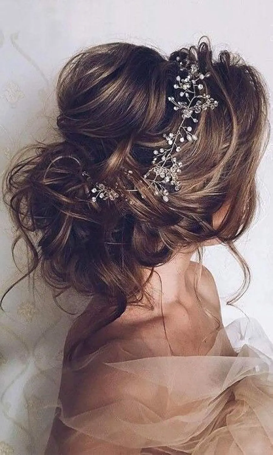 Denifery Rose Gold Extra Long Pearl and Crystal Beads Bridal Hair Vine Wedding Head Piece Hair Accessories (Rose Gold)
