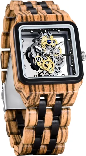 Dentily Men's Wooden Watch Lightweight Wooden Mens Watches Analog Quartz Wood Watches for Men