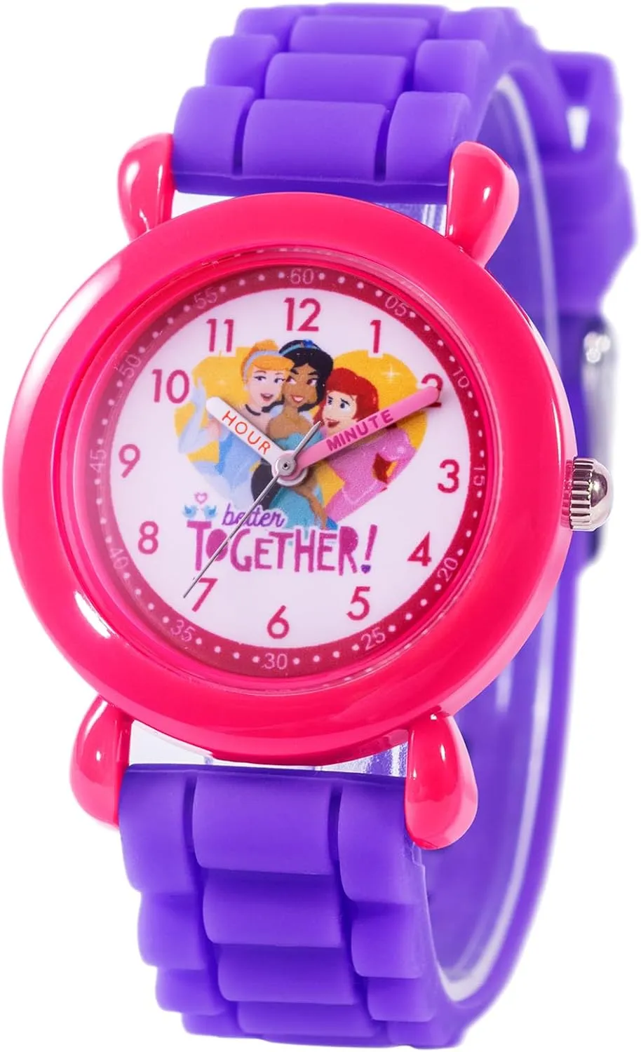 Disney Valentines Kids' Plastic Time Teacher Analog Quartz Silicone Strap Watch