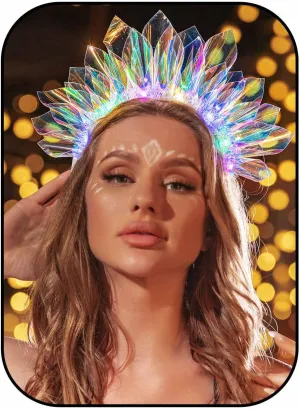 EARENT Light Up Headbands Glow Rave Costume Headpiece for Women