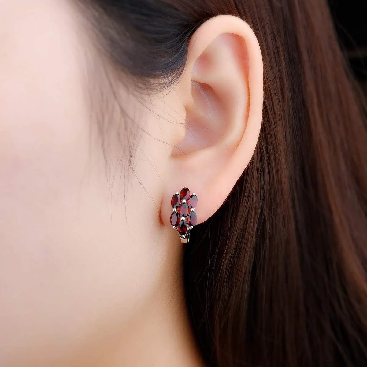 Earrings for Women S925 Sterling Silver Earring Setting Natural Gemstone Birthstone Fine Jewelry Elegant Classic Simple Style Mother's Day Birthday for Her