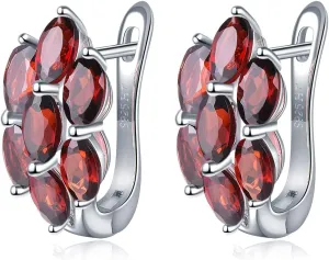 Earrings for Women S925 Sterling Silver Earring Setting Natural Gemstone Birthstone Fine Jewelry Elegant Classic Simple Style Mother's Day Birthday for Her