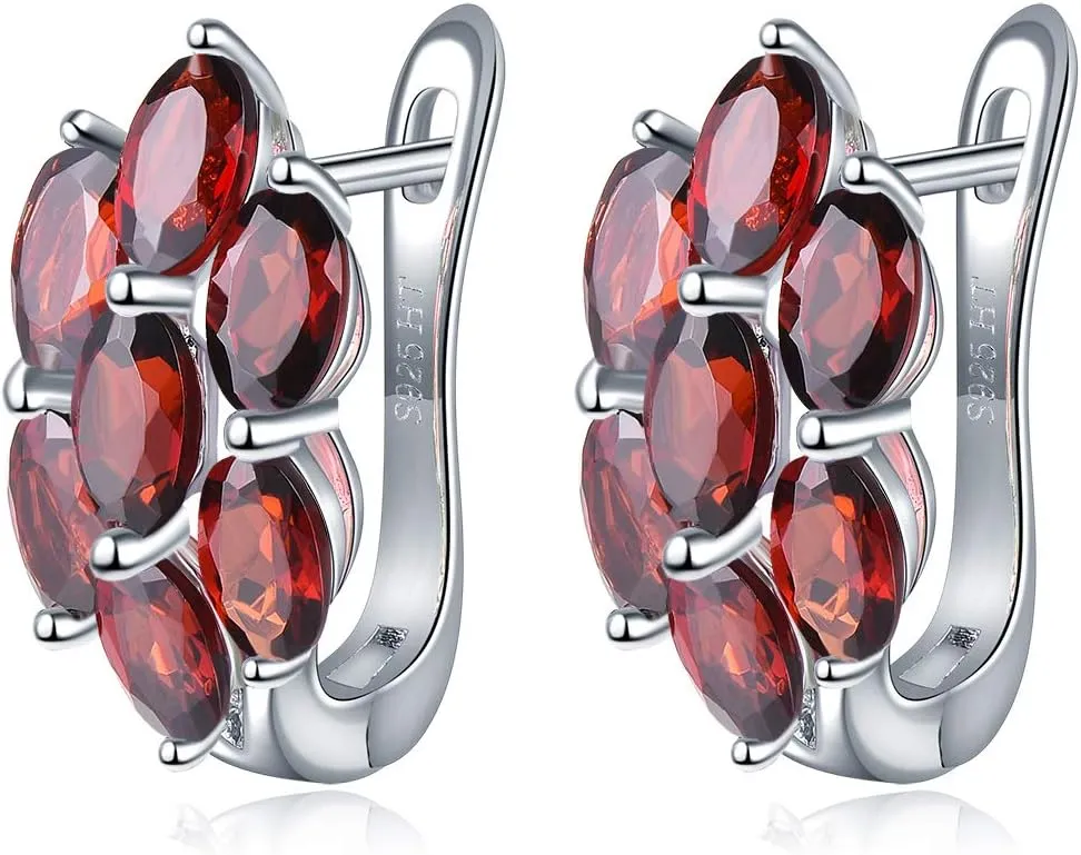 Earrings for Women S925 Sterling Silver Earring Setting Natural Gemstone Birthstone Fine Jewelry Elegant Classic Simple Style Mother's Day Birthday for Her