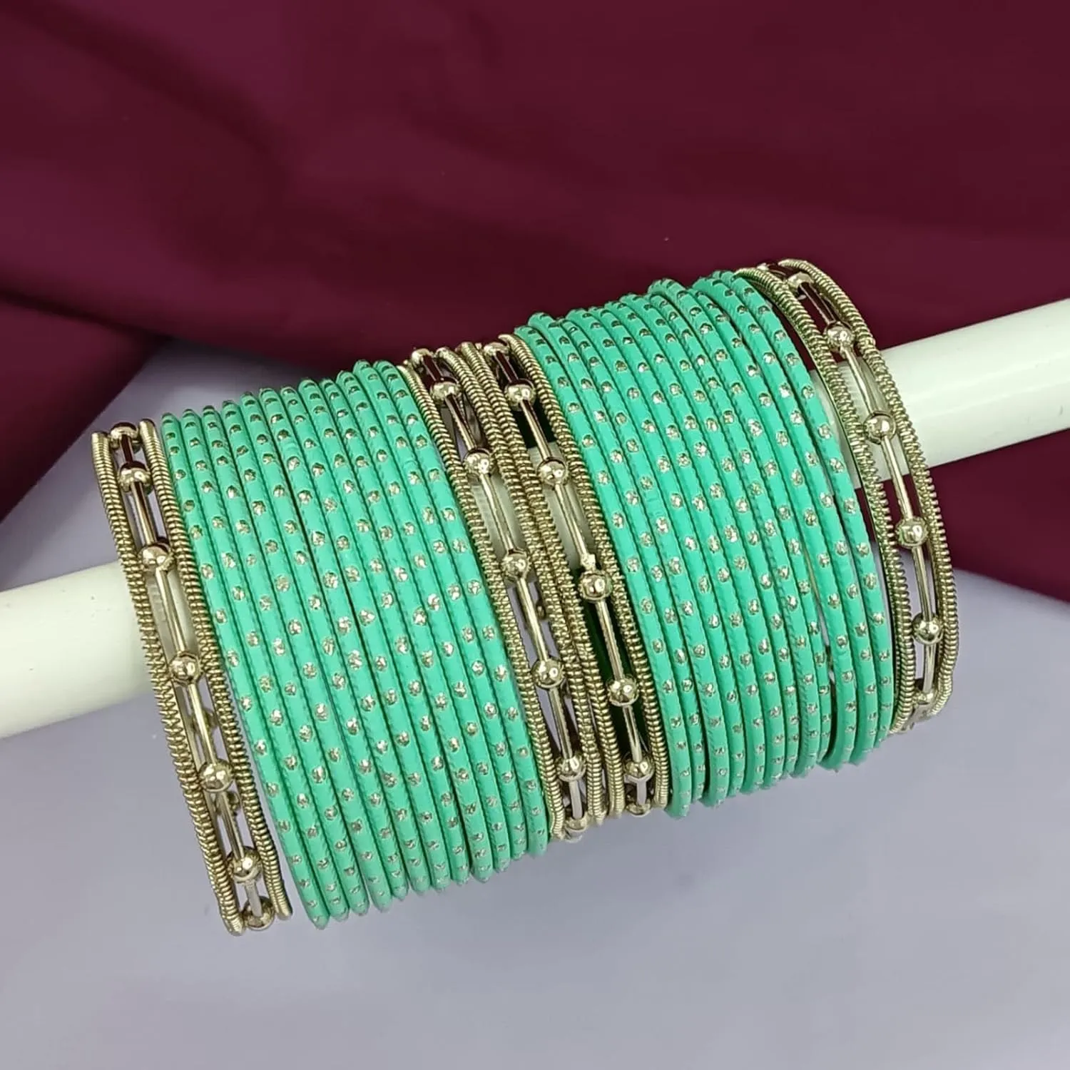 Efulgenz Indian Antique Bangle Bracelet Set for Women Multi Layer Metal Ball Bangles Dotted TextuMatte Metal Bangles Bohemian Bracelet Set Bangles Fashion Statement Jewelry for Women.