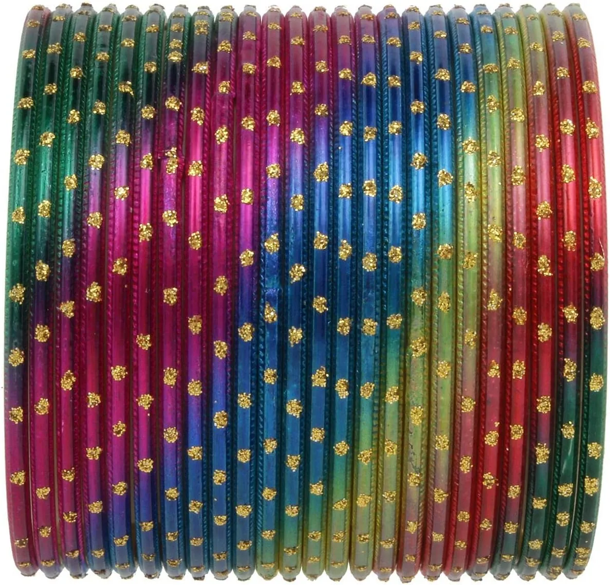 Efulgenz Indian Bangles for Women Bollywood Indian Bangles Set Plain Metal Bangle Bracelets Bridal Wedding Fashion Jewelry (24 Pcs)