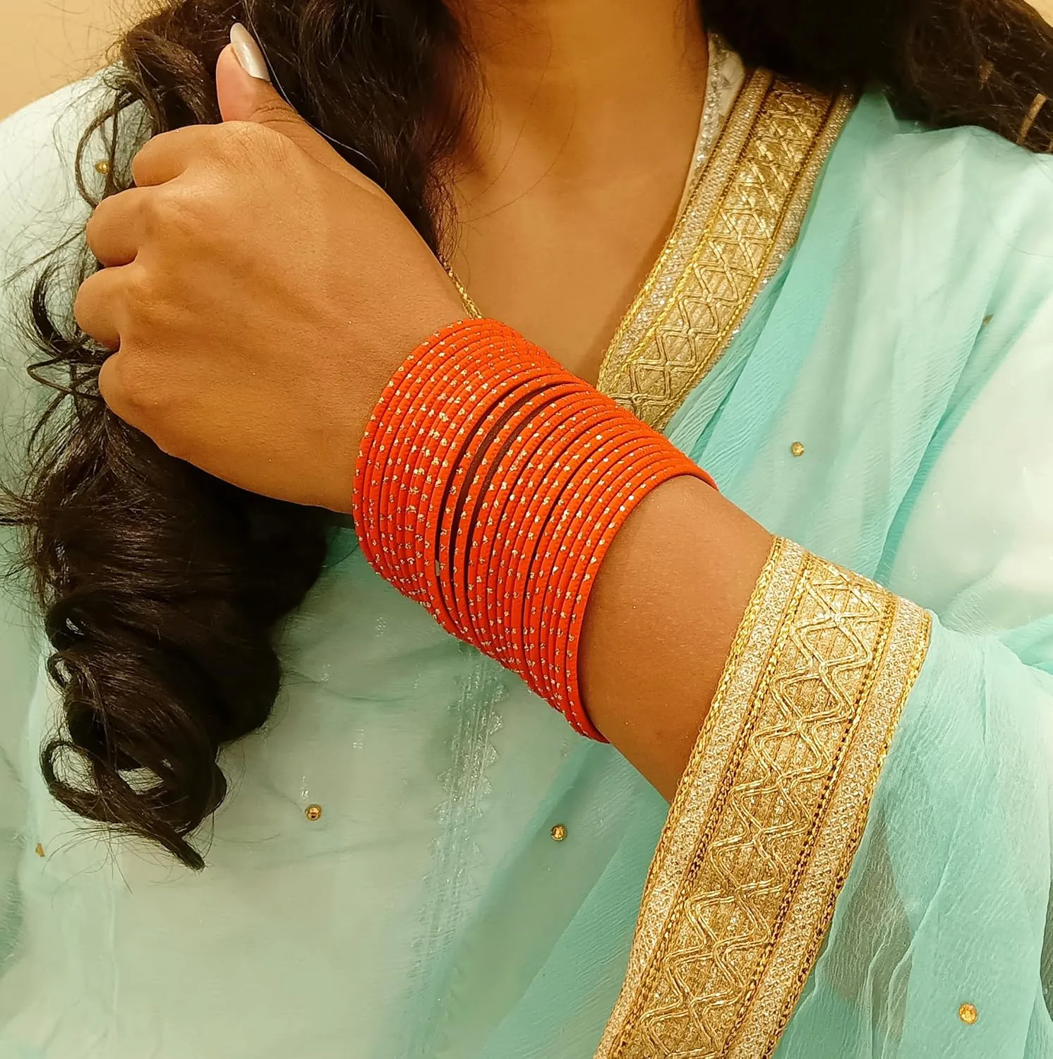 Efulgenz Indian Bangles Set Bollywood Plain Metal Bangle Bracelets Wedding Bangles Costume Jewelry for Women