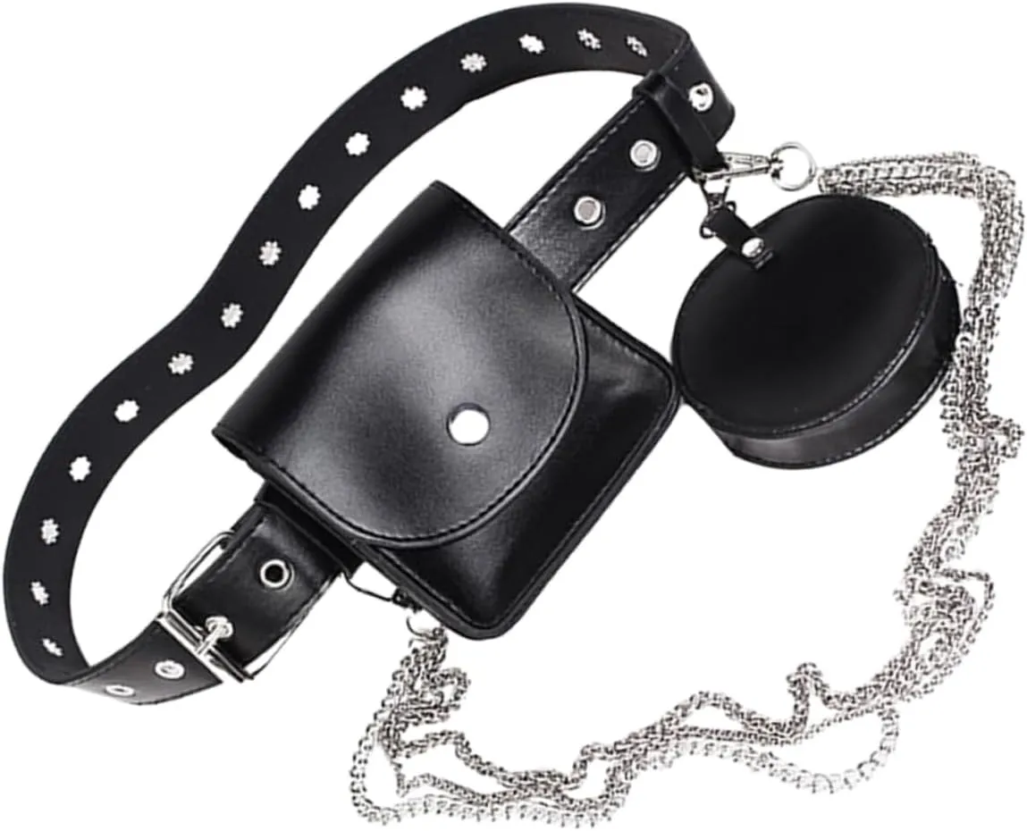 Elegant Chain Belt Pouch Small Waist Purse for Women Fashion Hang Bag Decorative Chain Practical and Stylish