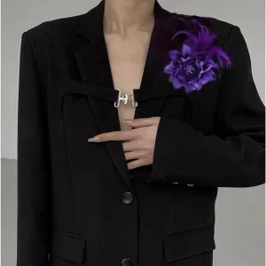 Elegant Flower Brooch for Women Feather Wedding Party Dance Banquet Pins Hairpins for Lady Floral Hat Lapel Dress Suit Ceremony Accessories Corsage Brooches Vintage CZ Jewelry Gifts Favors