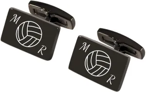 Engraved Gunmetal Cufflinks For Volleyball Players & Coaches - Ships From USA