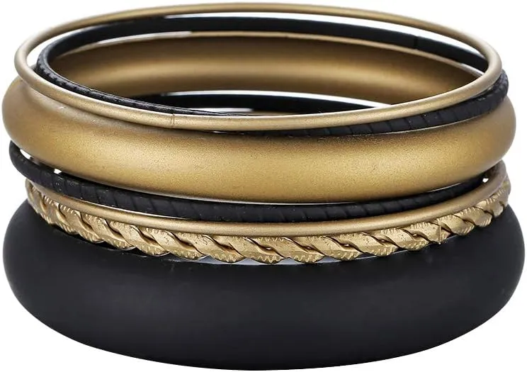 Ensoul Multiple Metal Bracelets & Bangles Set for Women Luxury 7Pcs/Set