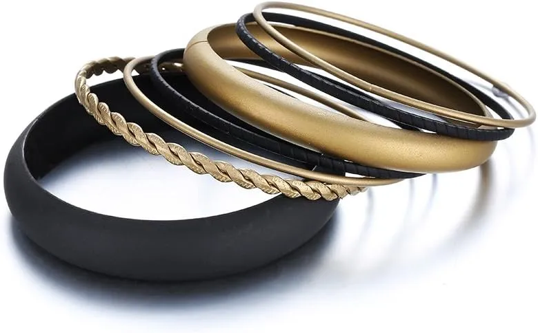 Ensoul Multiple Metal Bracelets & Bangles Set for Women Luxury 7Pcs/Set