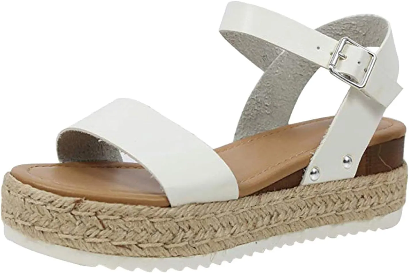 Espadrilles Wedges for Women Summer Wedge Platform Sandals Ankle Strap Open Toe Flat Sandals, Comfortable Arch Support Orthopedic Sandal Casual Beach Slip on Comfort Wear