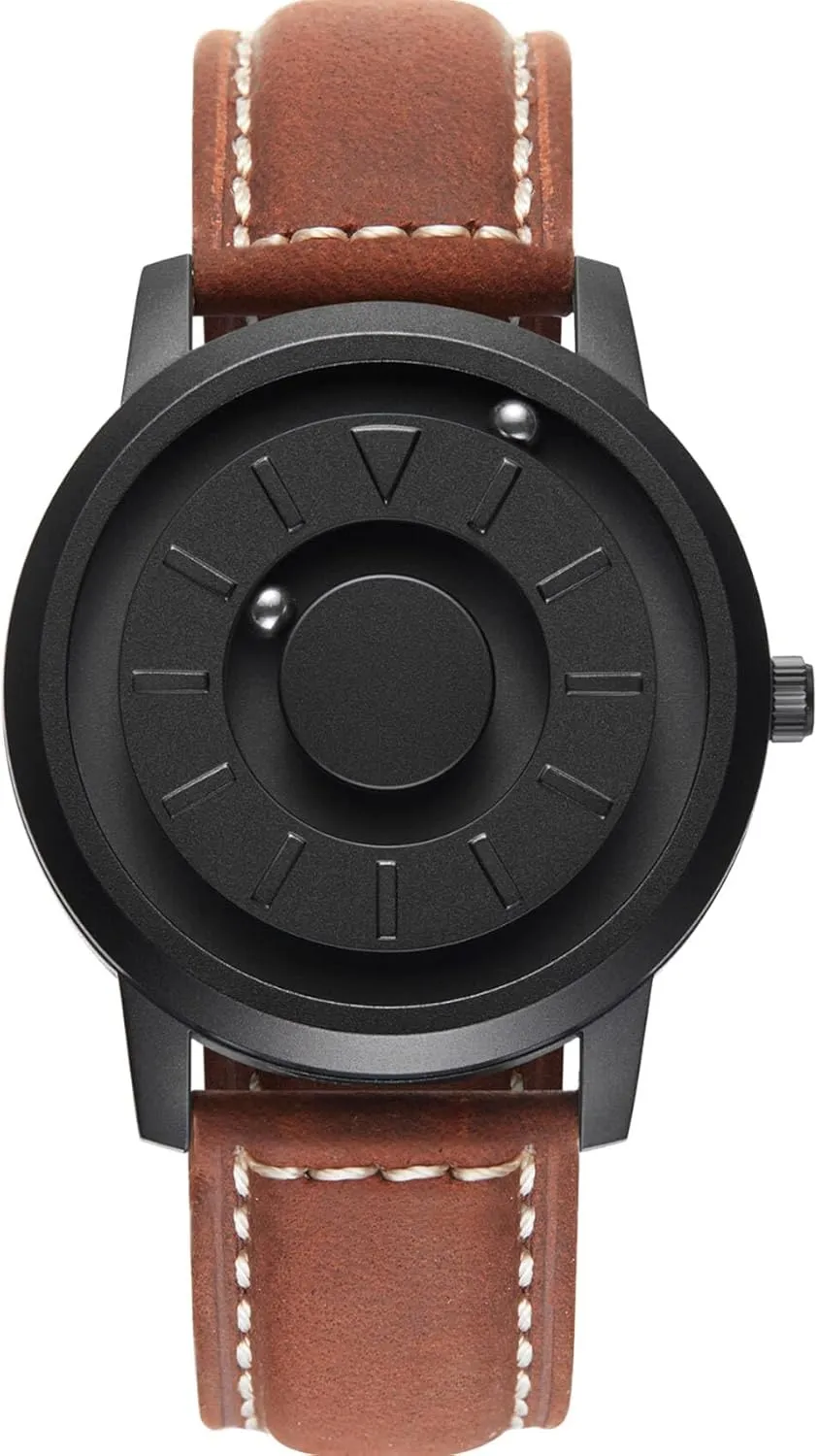 EUTOUR Mens Watches Stainless Steel Magnetic Watch Quartz Watch Business Casual Fashion Wrist Watches Stainless Steel Mesh Strap Black Watches Men 40mm