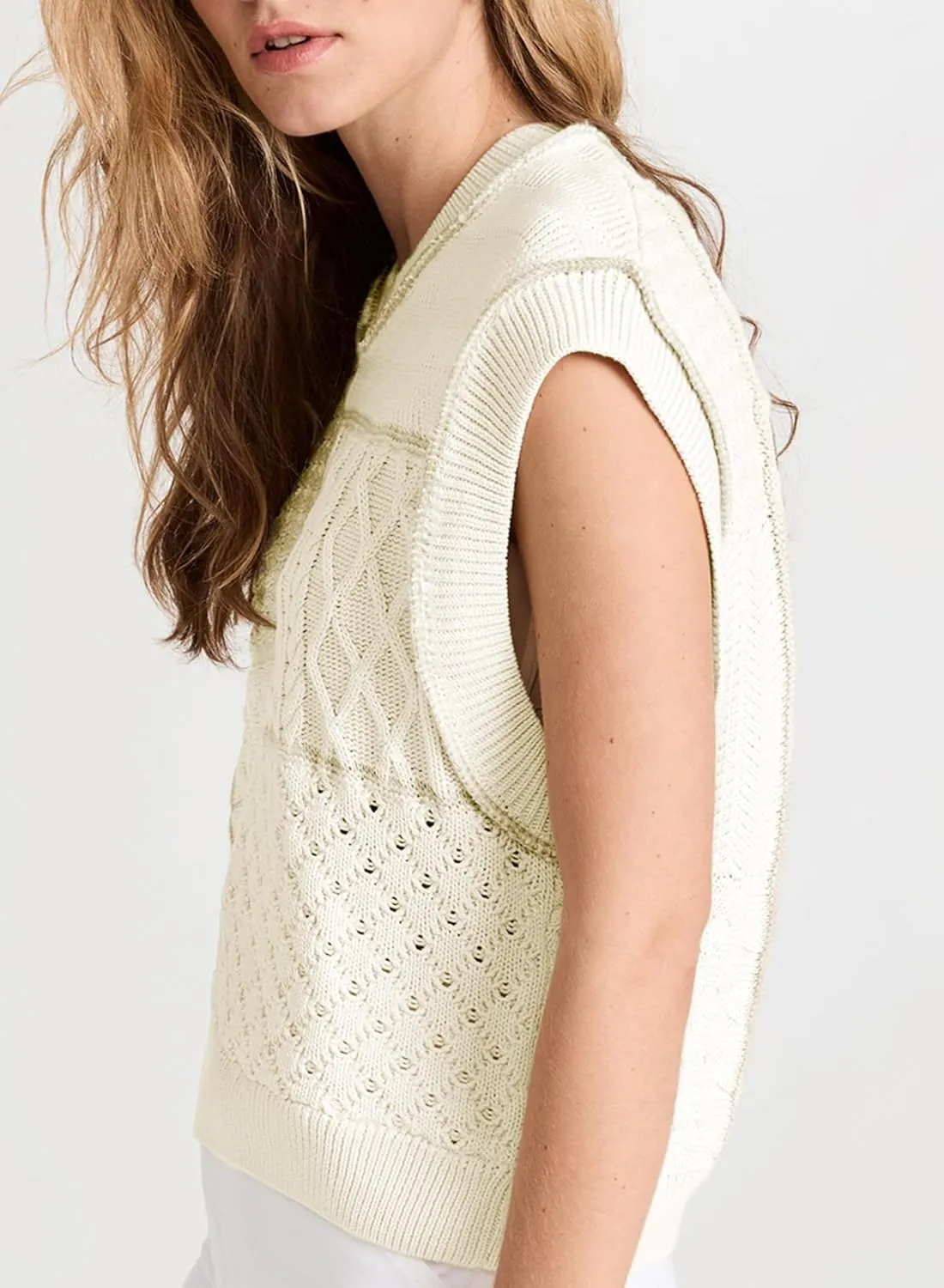EVALESS Women's Sweater Vests Summer Cap Sleeve Crewneck Sleeveless Knitted Crochet Tops Trendy 2025