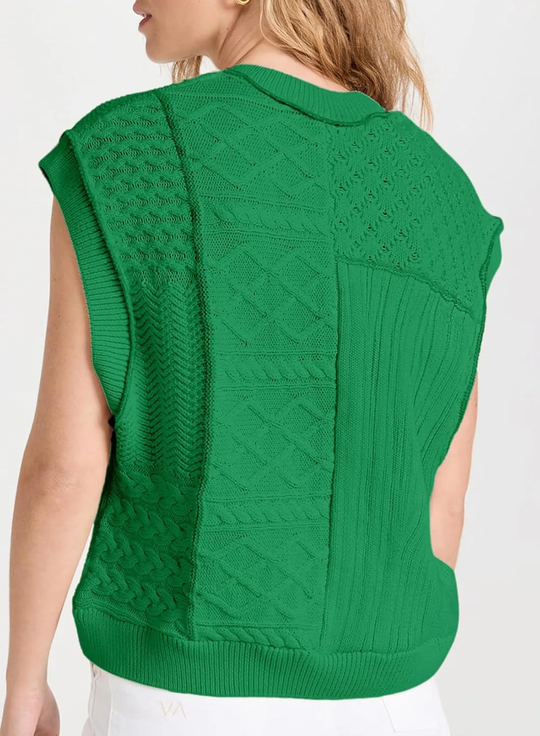 EVALESS Women's Sweater Vests Summer Cap Sleeve Crewneck Sleeveless Knitted Crochet Tops Trendy 2025