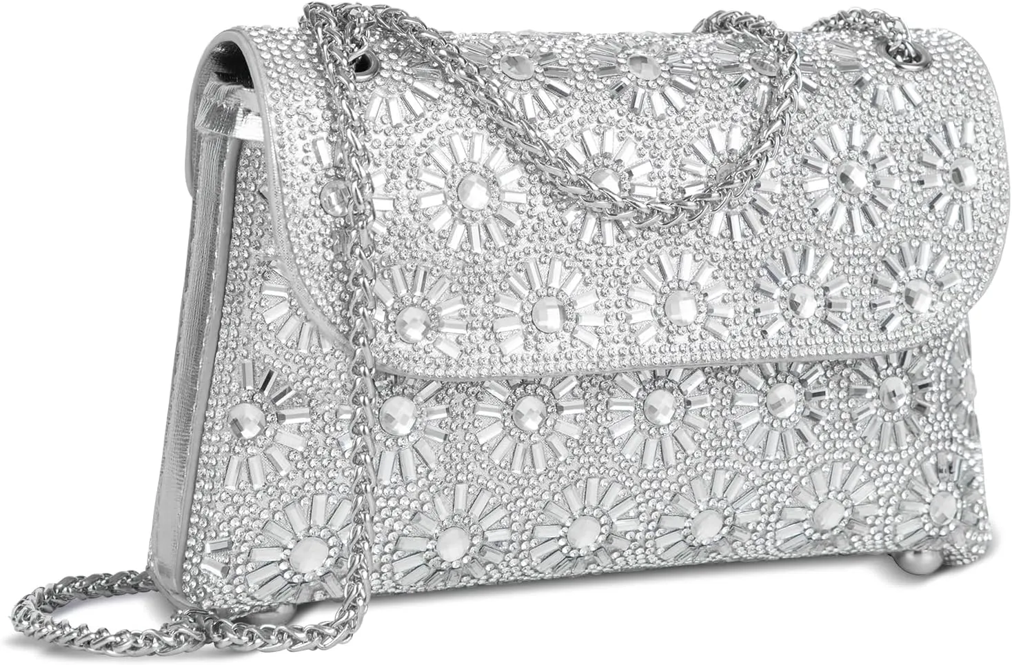 Evening Bling Handbags Crystals Rhinestone PursesShoulder Bags Crossbody Bag for Women Clutch Purse with Chain