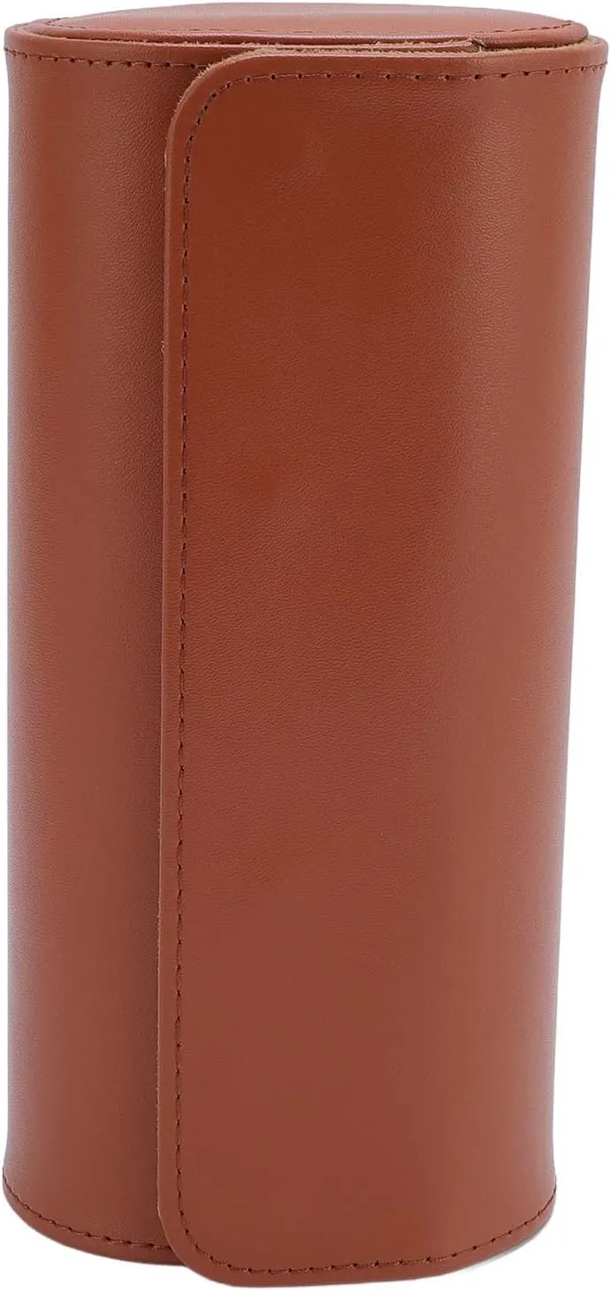 EVGATSAUTO Soft Protection Watch Roll Case, PU Leather Travel Case for Men and Women, Versatile Design, Travel Convenience, Effortless Organization, Stylish Presentation, with Secure (Triple Grid)