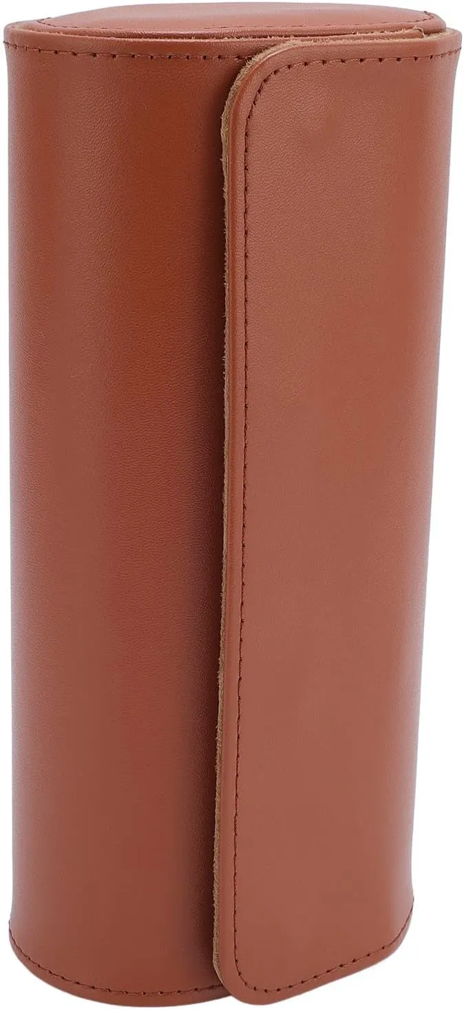 EVGATSAUTO Soft Protection Watch Roll Case, PU Leather Travel Case for Men and Women, Versatile Design, Travel Convenience, Effortless Organization, Stylish Presentation, with Secure (Triple Grid)