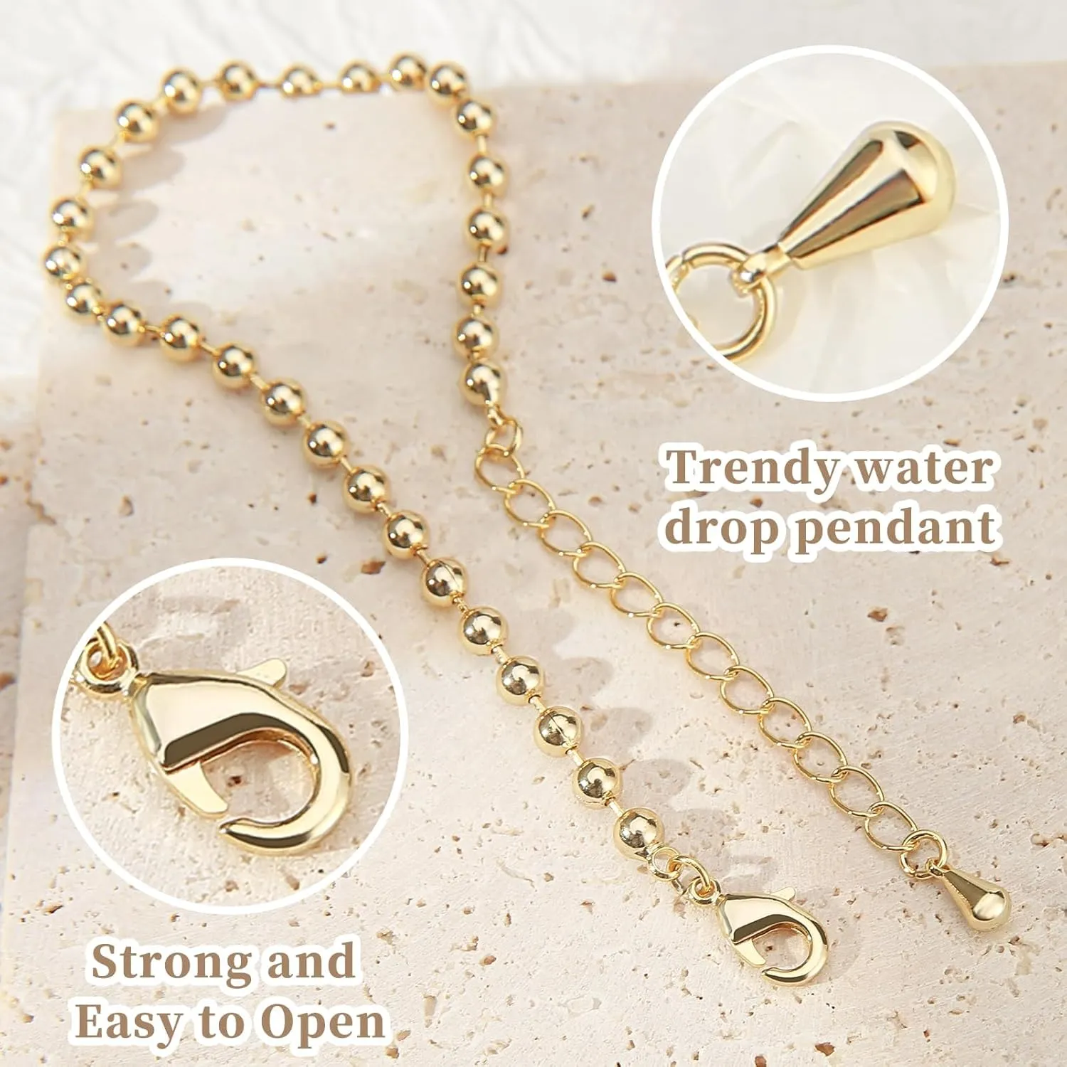 Extra Large Anklets for Women Large Ankle, 14K Real Gold Dainty Anklets for Women Waterproof, 10" 2" Adjustable Large Ankle Bracelets for Women Plus Size, Ankle Bracelets for Women Trendy