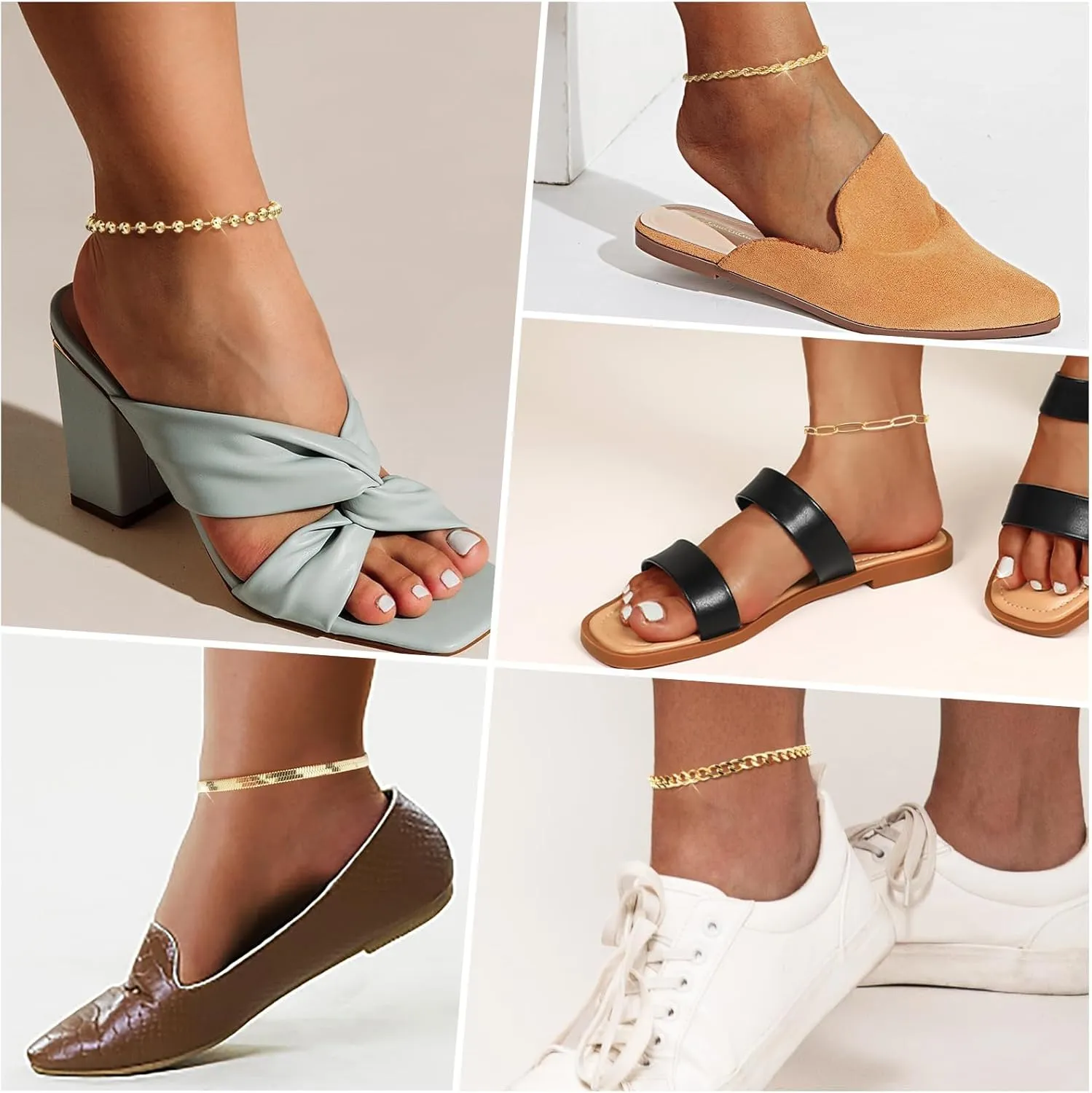Extra Large Anklets for Women Large Ankle, 14K Real Gold Dainty Anklets for Women Waterproof, 10" 2" Adjustable Large Ankle Bracelets for Women Plus Size, Ankle Bracelets for Women Trendy
